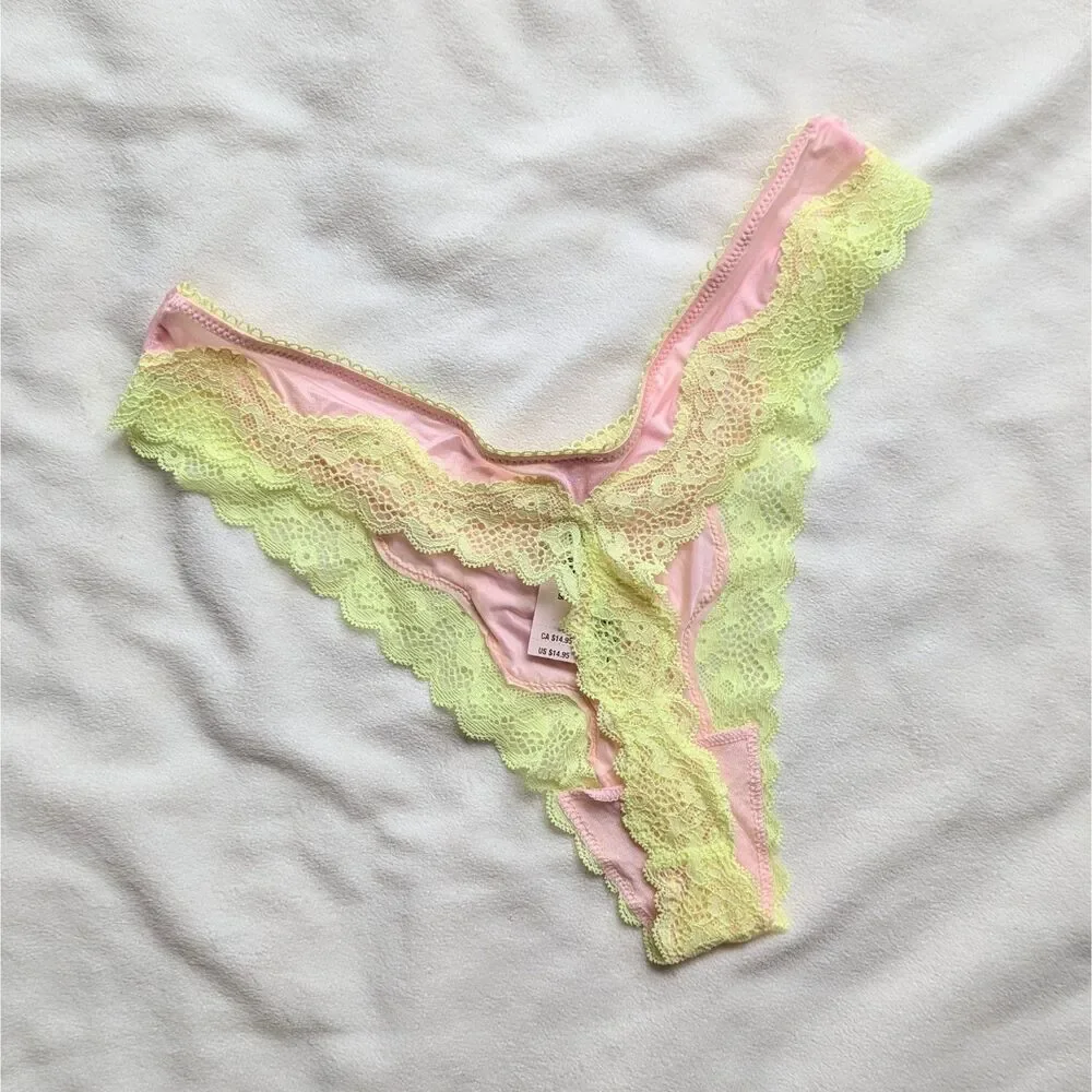 Victoria's Secret Tease High-Leg Scoop Thong Panty S NEW
